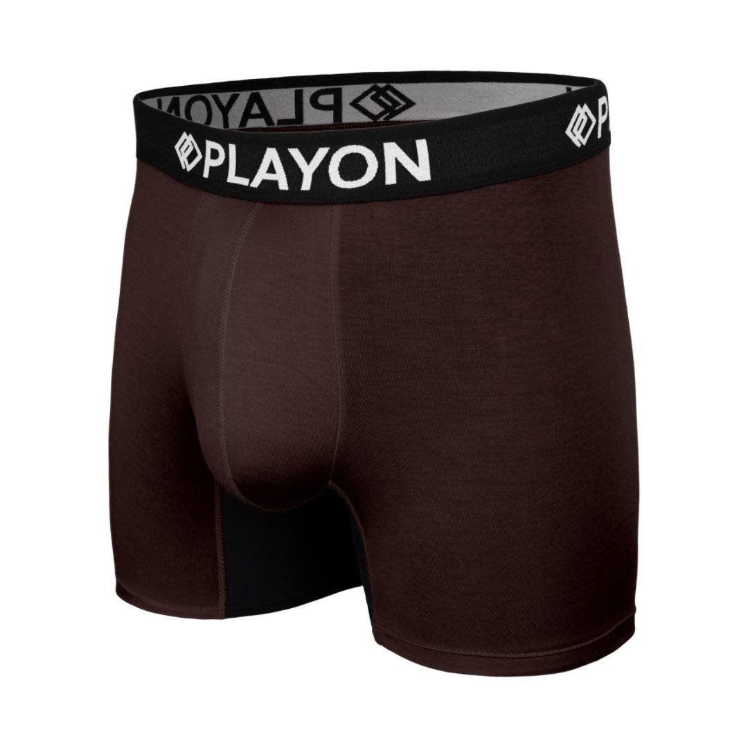 Chestnut Brown Bamboo Boxers - Soft snug comfortable Bamboo Boxers contoured pouch no chafe no ride up no irritation friction free panels chafe stopper panels hypo-allergenic sustainable bamboo